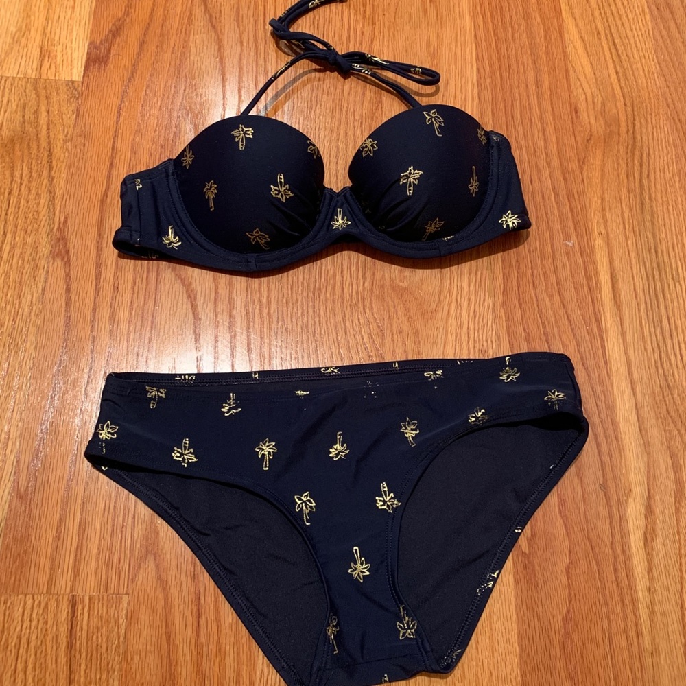 Aerie Navy Patterned Bikini Set - image 1